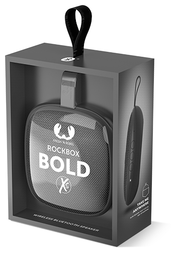 Rockbox Bold XS Bluetooth Lautsprecher Wasserdicht IPX5 (Grau) 