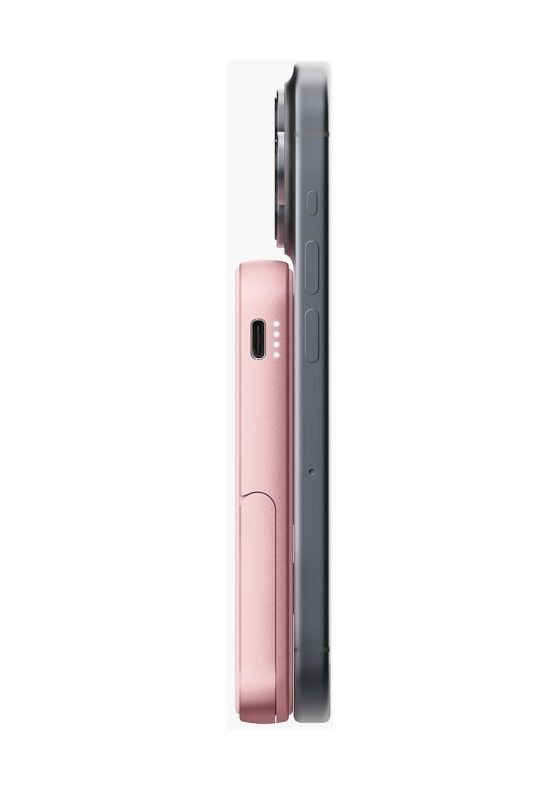 Wireless Magnetic 5000 mAh Powerbank USB Typ-C Kabelloses Laden  (Pink) 