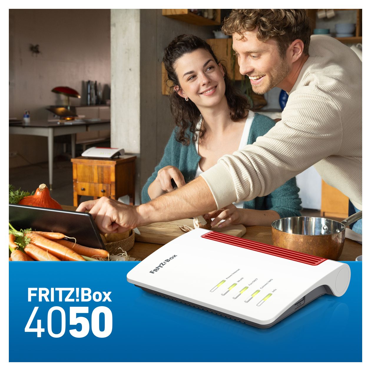 FRITZ!Box 4050 WiFi 6 Router Dual-Band (2,4 GHz/5 GHz) 2400 Mbit/s 