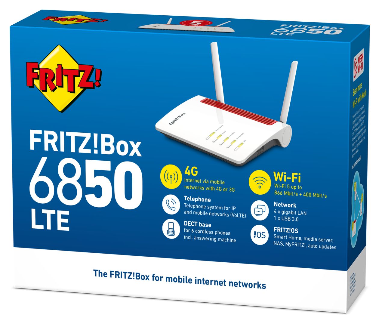 FRITZ!Box 6850 LTE WiFi 5 Router Dual-Band (2,4 GHz/5 GHz) 