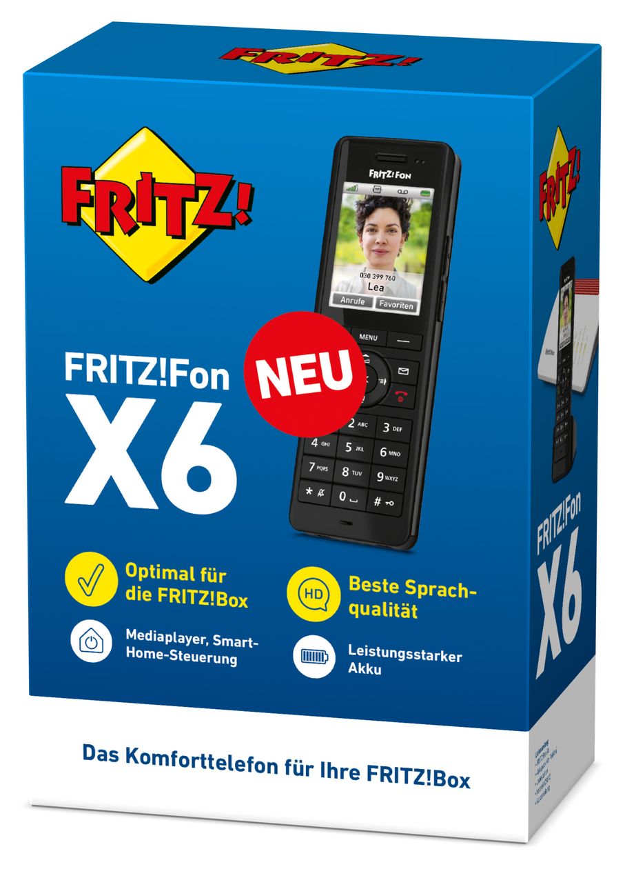 FRITZ!Fon X6 DECT-Telefon  (Schwarz) 