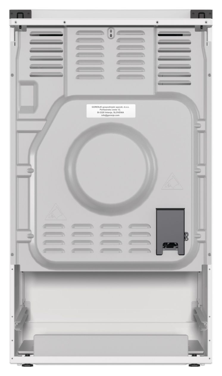 GE5A23WH Freistehender Herd Elektro 74 l AquaClean mit Gußkochplatte Kochfeld 