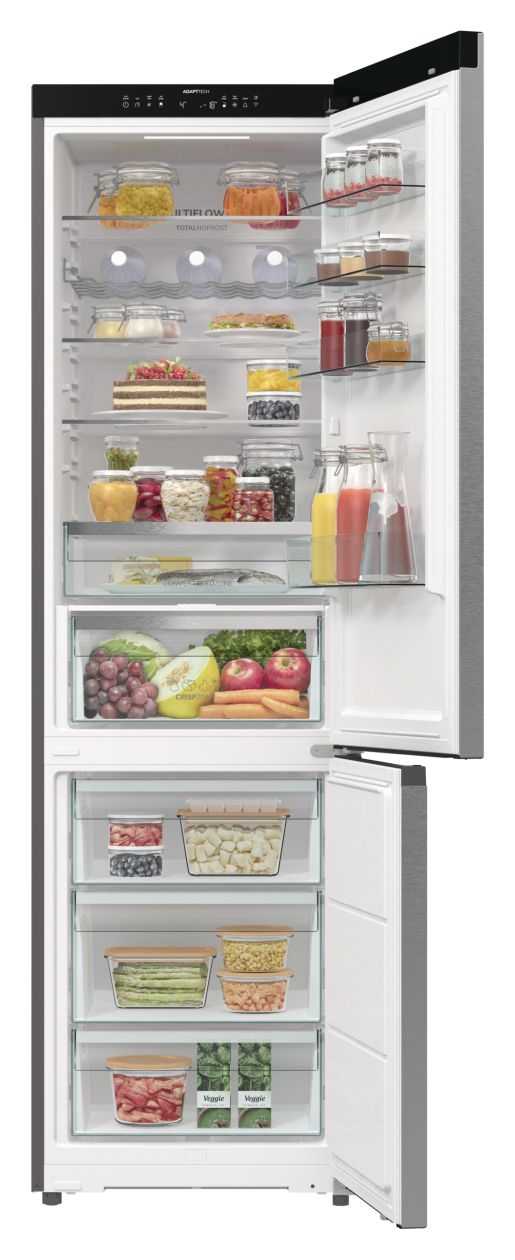 NRB620C6X4WFE 283 l / 130 l Kühl-Gefrierkombi freistehend NoFrost 182 kWh Jahr  (Edelstahl) 