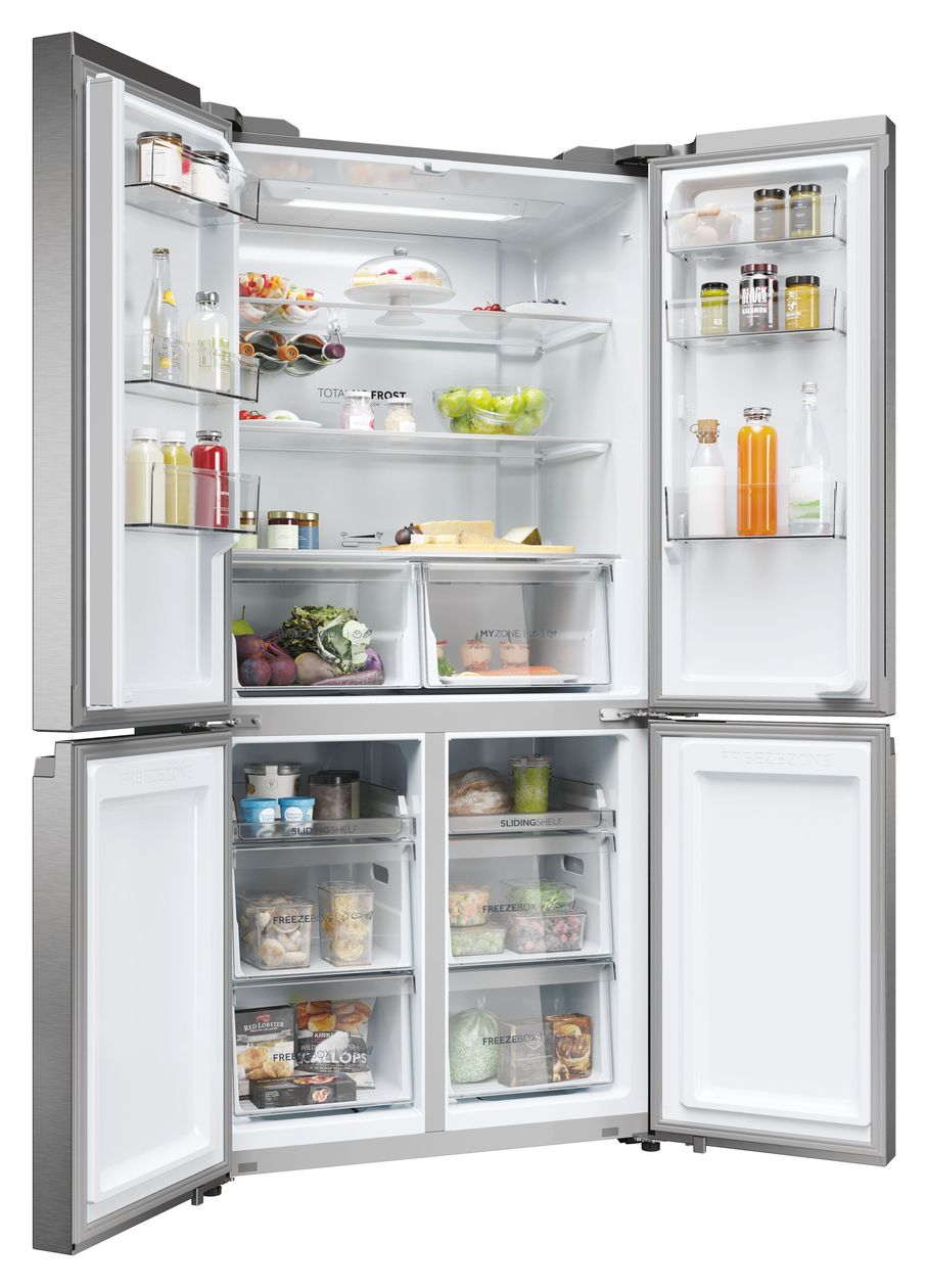 HCR5919ENMP Side-by-Side Kühl-/ Gefrierkombination 354 l / 174 l 329 kWh NoFrost 1900 mm x 908 mm  (Platin, Edelstahl) 