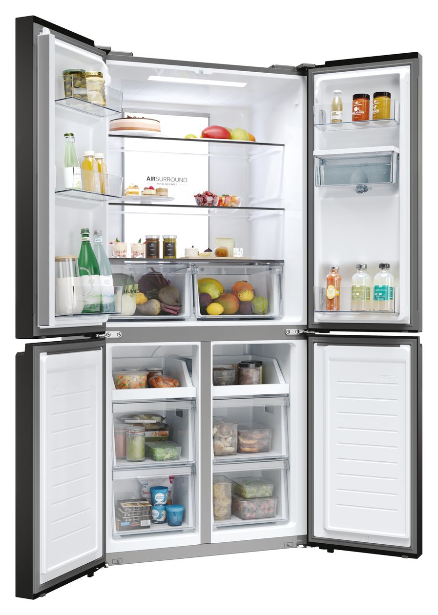 HCR7818DWPT Side-by-Side Kühl-/ Gefrierkombination 307 l / 156 l 232 kWh NoFrost 1815 mm x 833 mm  (Schwarz) 