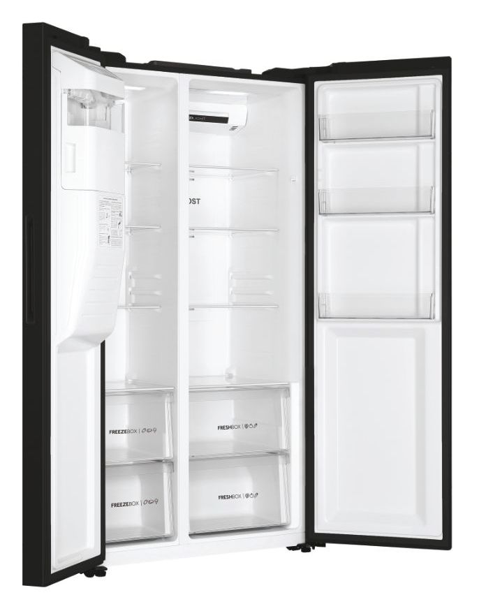 HSOBPIF9183 Side-by-Side Kühl-/ Gefrierkombination 337 l / 178 l 393 kWh NoFrost 1775 mm x 908 mm  (Schwarz) 