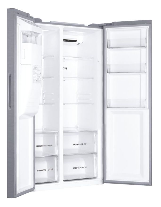 HSOGPIF9183 Side-by-Side Kühl-/ Gefrierkombination 337 l / 178 l 393 kWh NoFrost 1775 mm x 908 mm  (Silber) 