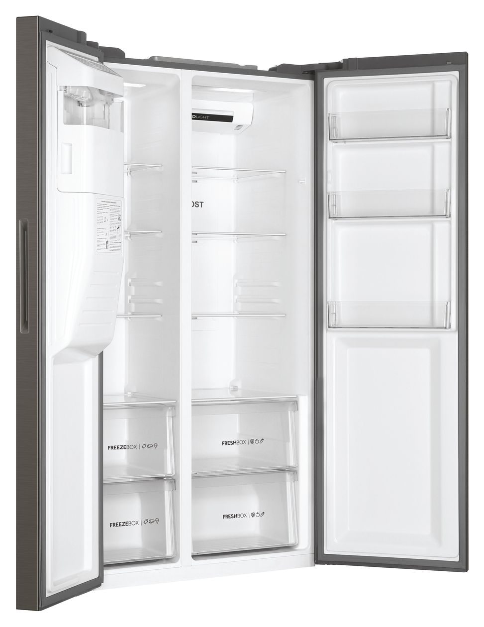 HSR3918FIMP Side-by-Side Kühl-/ Gefrierkombination 337 l / 178 l 393 kWh NoFrost 1775 mm x 908 mm  (Grau) 