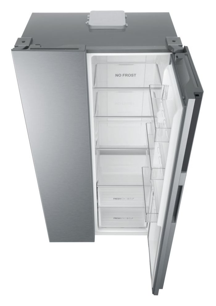 HSR3918FNPG Side-by-Side Kühl-/ Gefrierkombination 337 l / 191 l 399 kWh NoFrost 1775 mm x 908 mm  (Silber) 