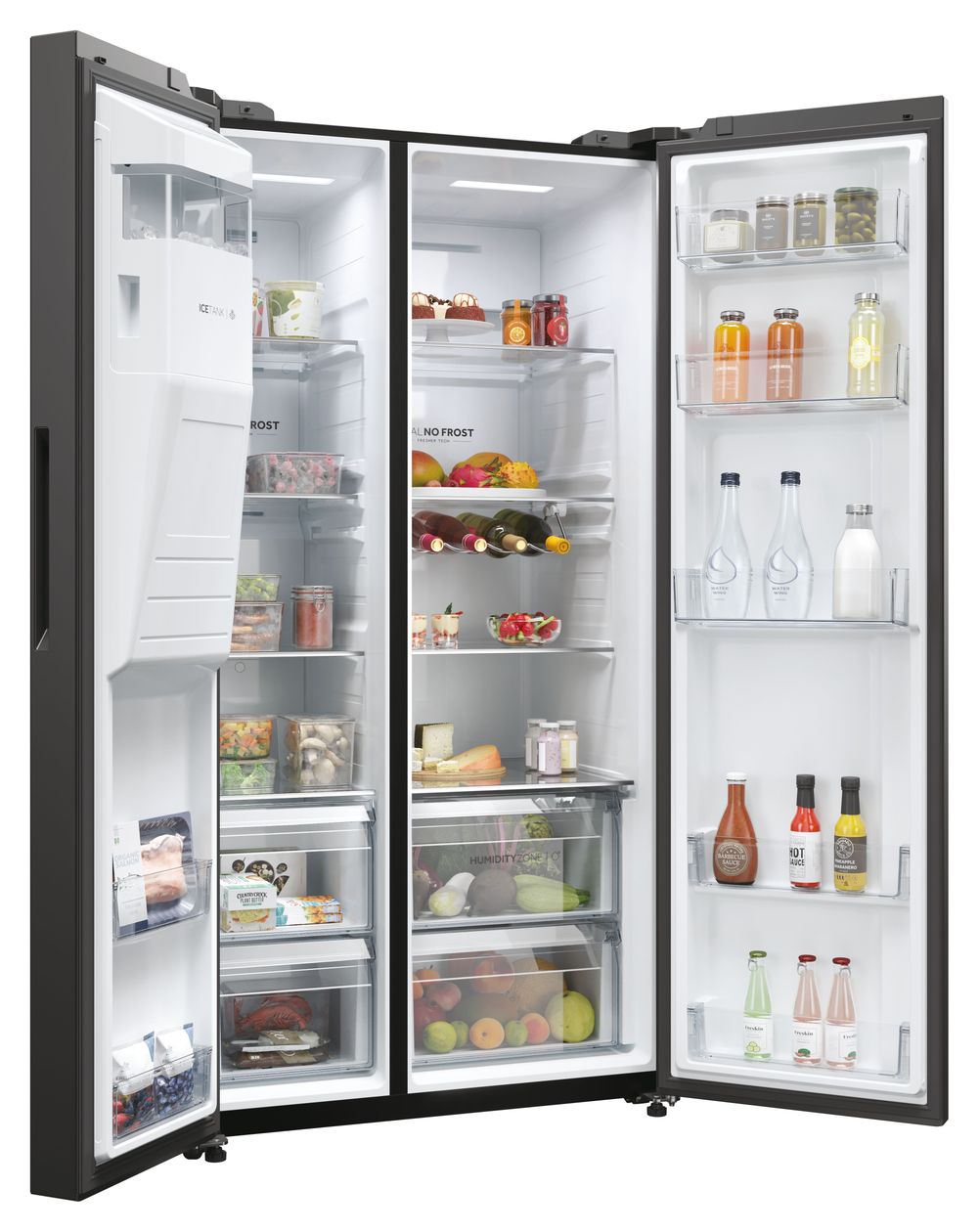 HSW59F18EIPT Side-by-Side Kühl-/ Gefrierkombination 391 l / 210 l 334 kWh NoFrost 1775 mm x 905 mm  (Schwarz) 