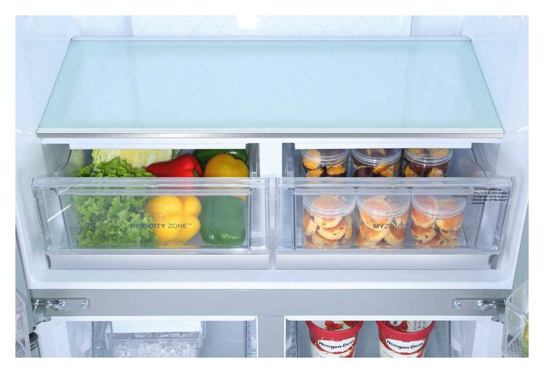 HTF-452DM7 Side-by-Side Kühl-/ Gefrierkombination 314 l / 154 l 315 kWh NoFrost 1900 mm x 833 mm  (Edelstahl) 