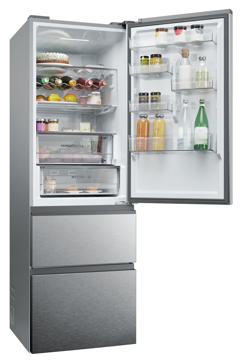 HTW5618DNMG 235 l / 125 l Kühl-Gefrierkombi freistehend NoFrost 217 kWh Jahr  (Silber) 