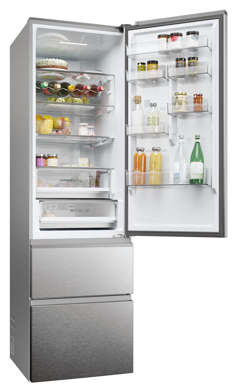 HTW5620DNMG 289 l / 125 l Kühl-Gefrierkombi freistehend NoFrost 226 kWh Jahr  (Silber) 