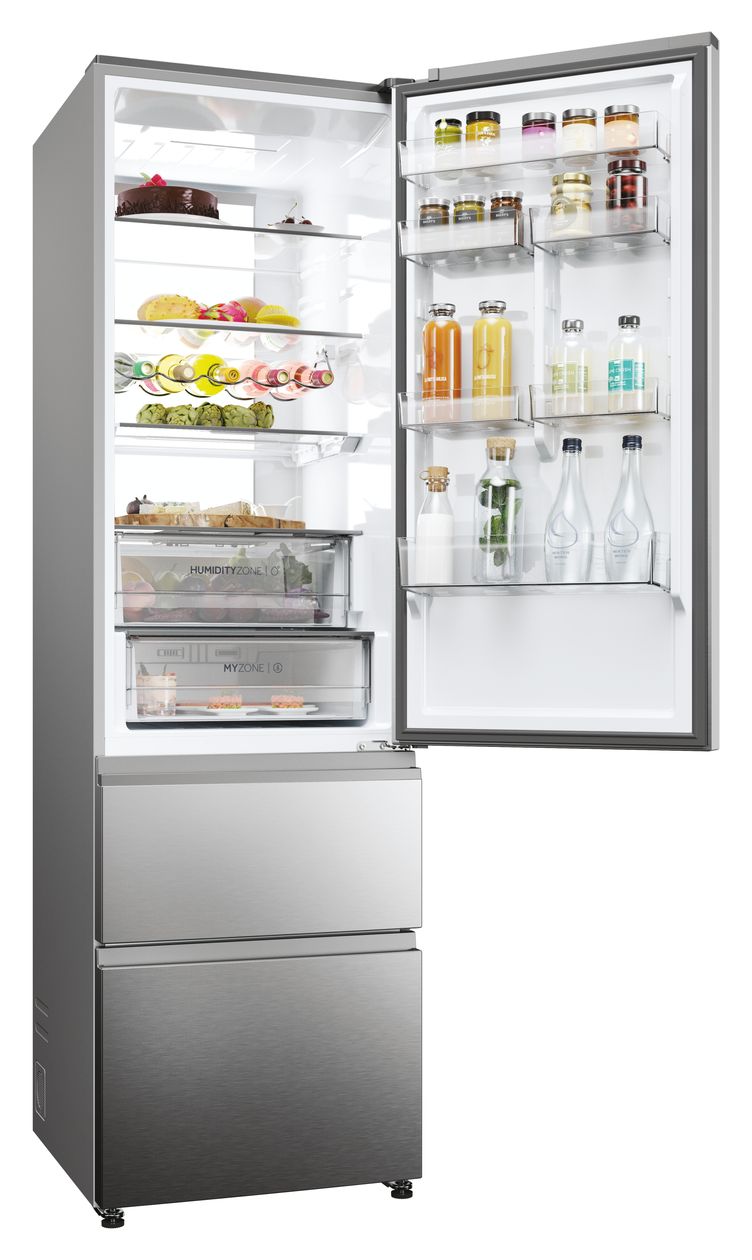 HTW7620ANMG 289 l / 125 l Kühl-Gefrierkombi freistehend NoFrost 120 kWh Jahr  (Edelstahl) 