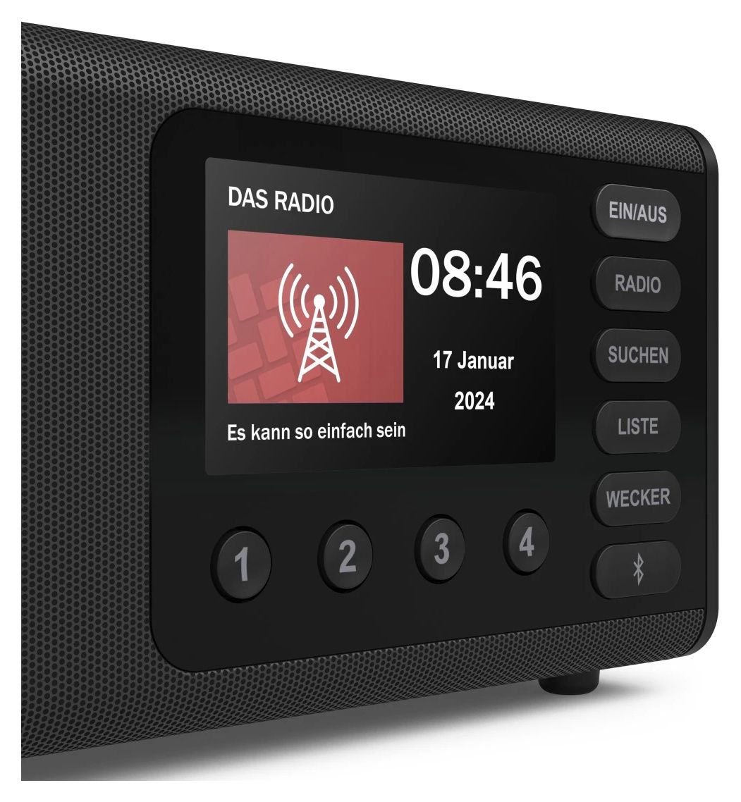 054260 DR1001 Bluetooth DAB, DAB+, FM Radio Persönlich  (Schwarz) 