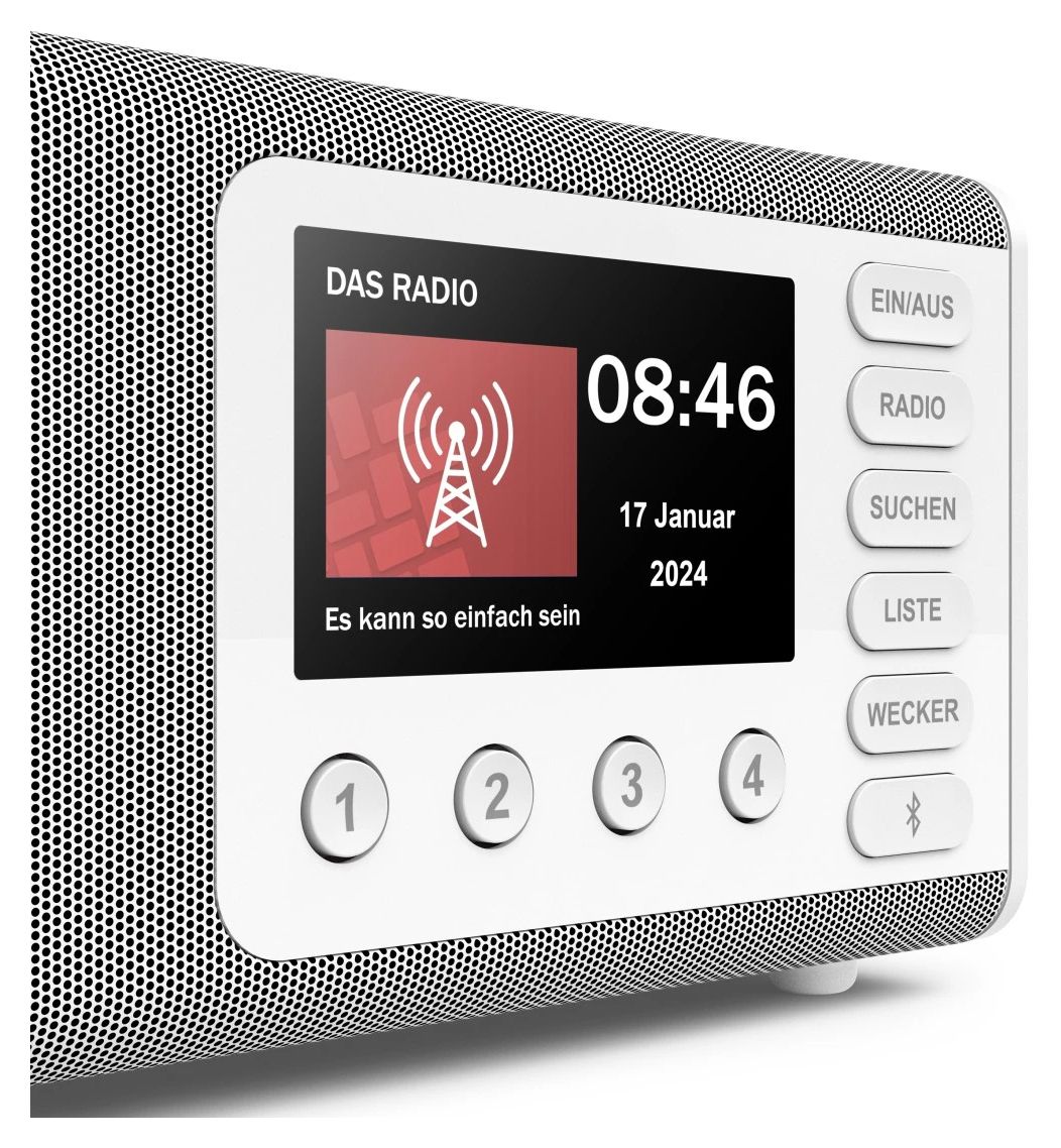 054261 DR1001 Bluetooth DAB, DAB+, FM Radio Persönlich  (Weiß) 