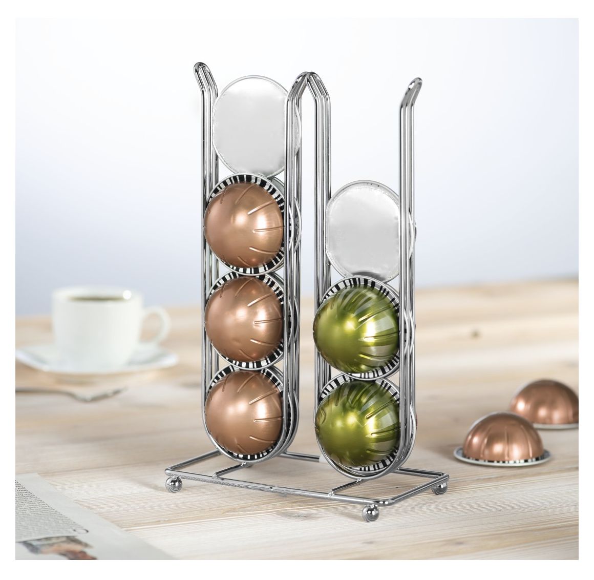 111227 Kaffee-Kapselständer Pilastro für Dolce Gusto 16 Kapseln   (Chrom) 