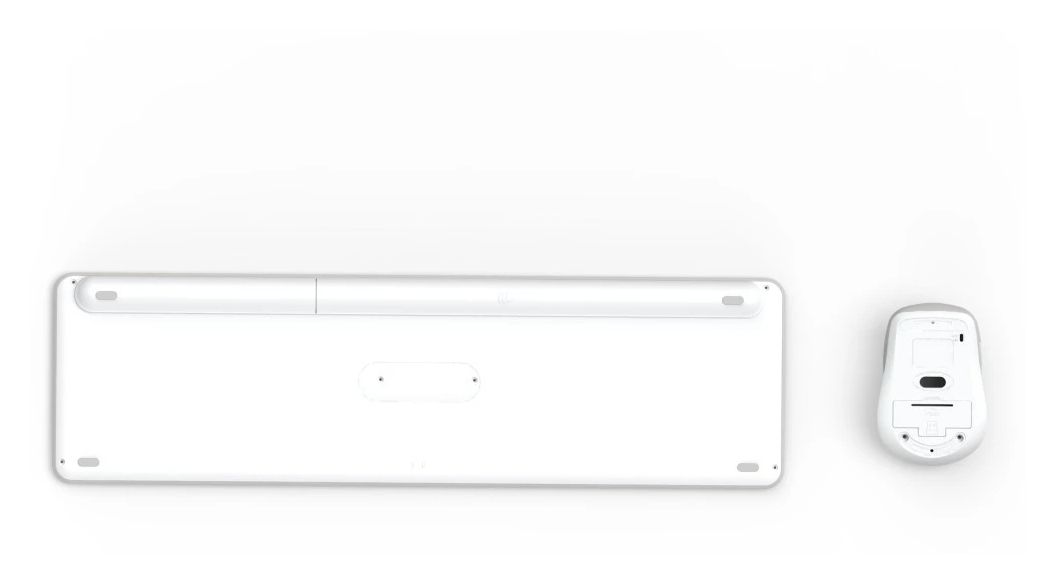 173066 WKM-550 Heimbüro Tastatur RF Wireless + Bluetooth 2.4 GHz  (Grau, Weiß) 