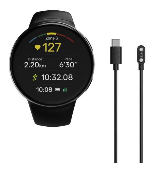 178694 7070 44 mm Smartwatch Rund IP68  (Schwarz) 