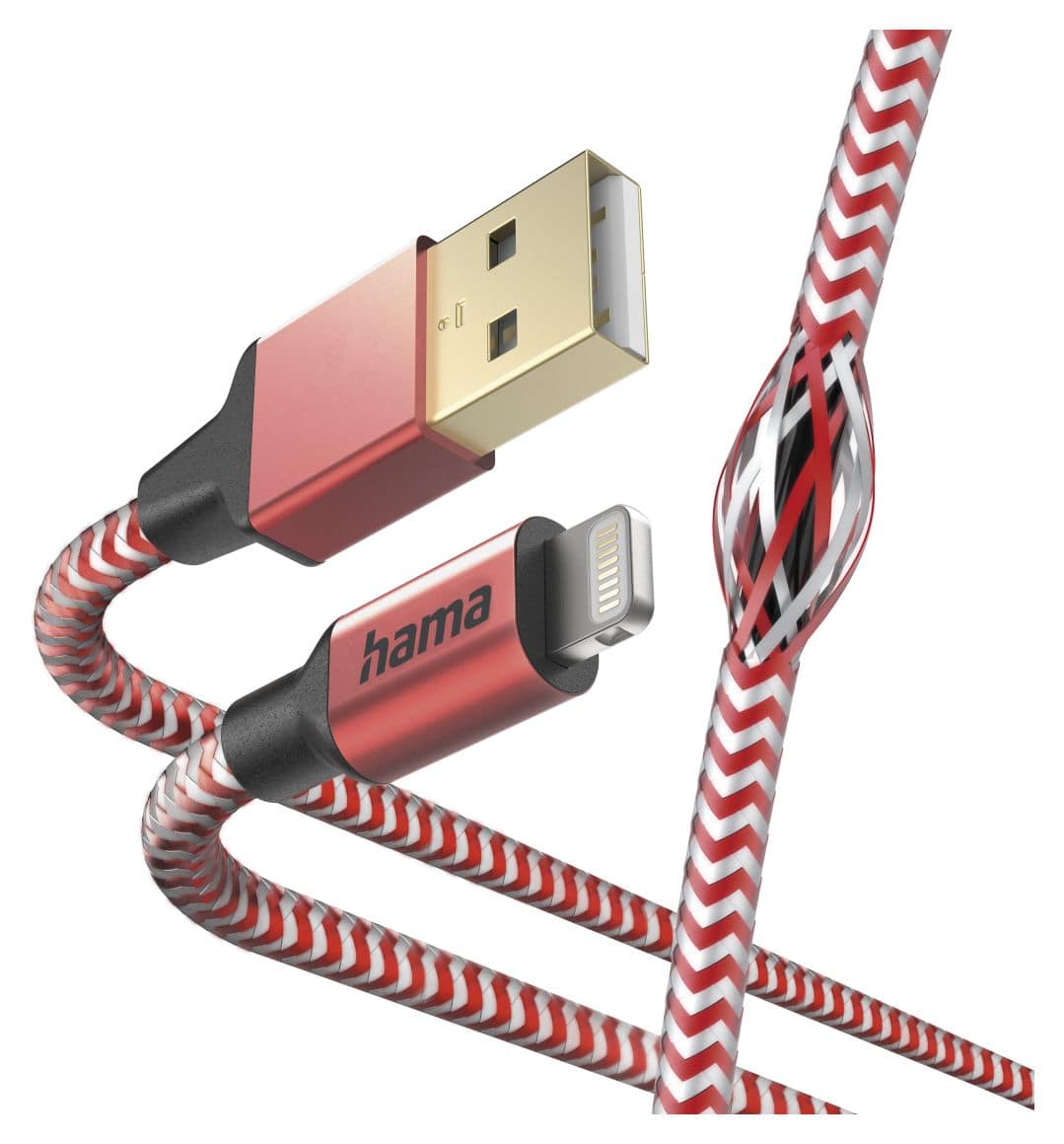 201554 Reflective Lightning auf USB A Männlich 1,5 m  (Rot) 