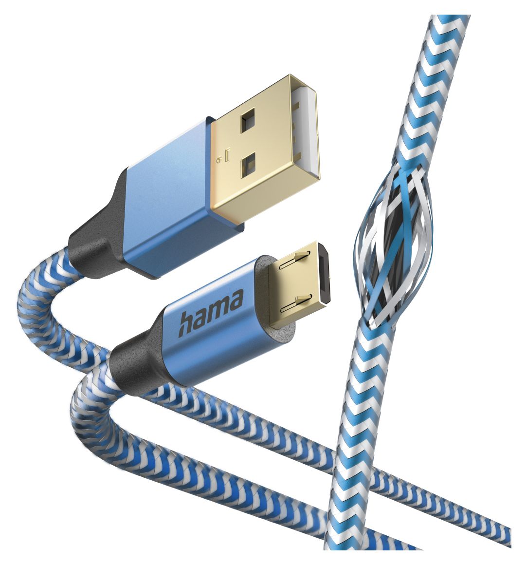 201555 Reflective 0,48 Gbit/s Stecker USB A auf Micro-USB B 1,5 m  (Blau) 