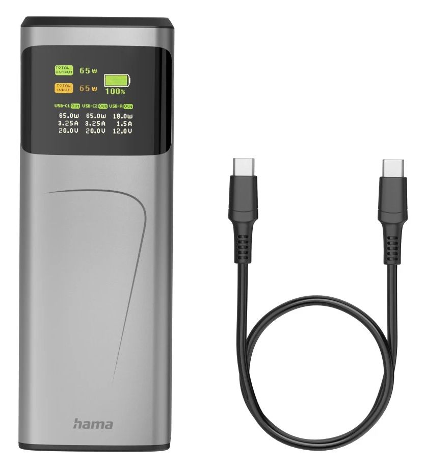 201741 Power Pack High Power 20000 mAh Powerbank USB Typ-C  (Grau) 