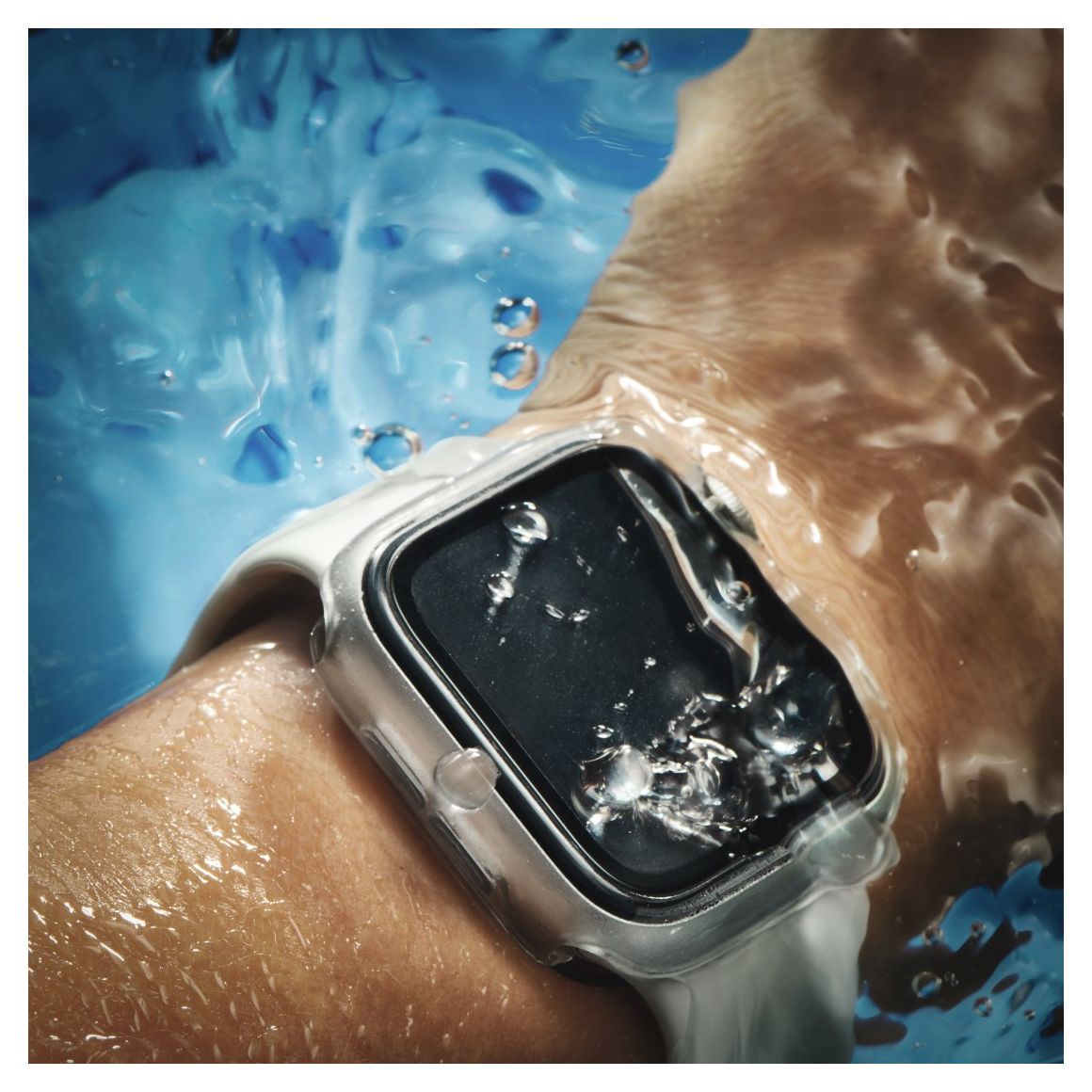 210919 Hülle Apple Watch 4/5/6/SE 1. Gen./SE 2. Gen (Schwarz, Transparent) 