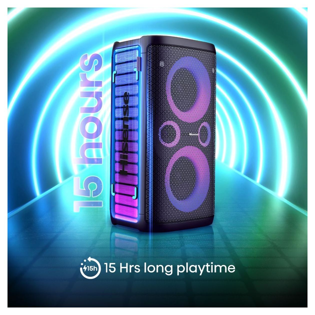 Party Storm 1 300 W Bluetooth Lautsprecher IPX4 Laufzeit bis 15 h  (Schwarz) 