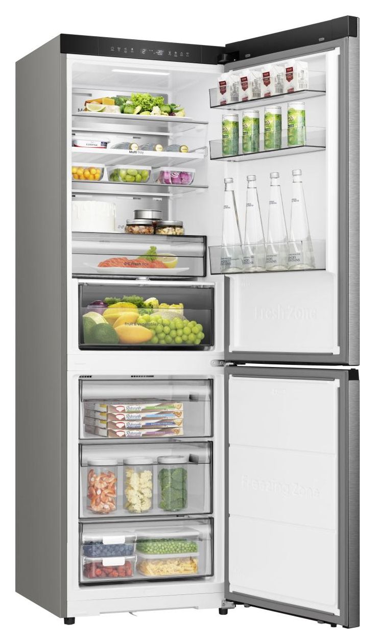 RB3K330SAIC 190 l / 115 l Kühl-Gefrierkombi freistehend NoFrost 165 kWh Jahr  (Grau, Edelstahl) 
