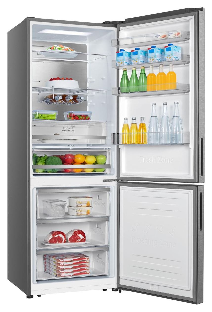 RB645N4BIB 345 l / 150 l Kühl-Gefrierkombi freistehend NoFrost 152 kWh Jahr  (Grau, Edelstahl) 