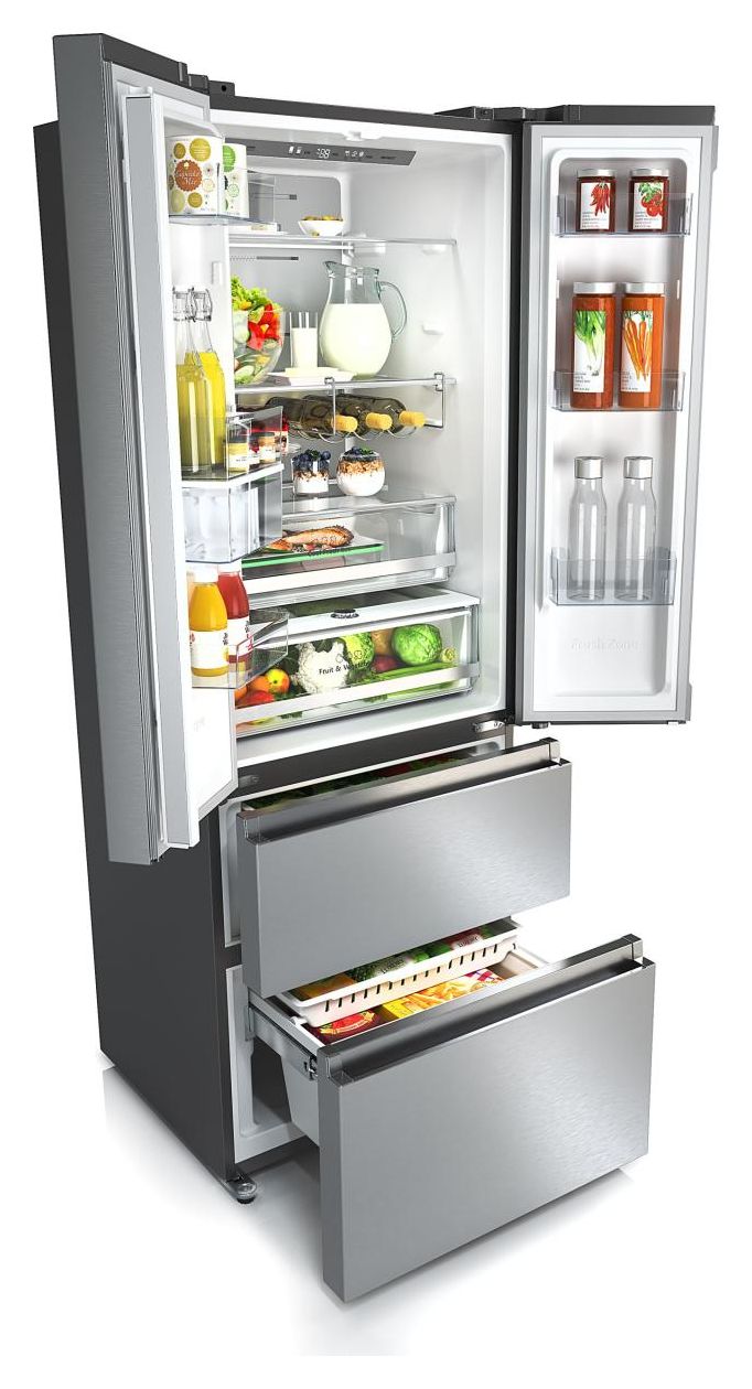 RF632N4WIE Side-by-Side Kühl-/ Gefrierkombination French Door 336 l / 149 l 295 kWh NoFrost 2000 mm x 700 mm  (Grau, Edelstahl) 
