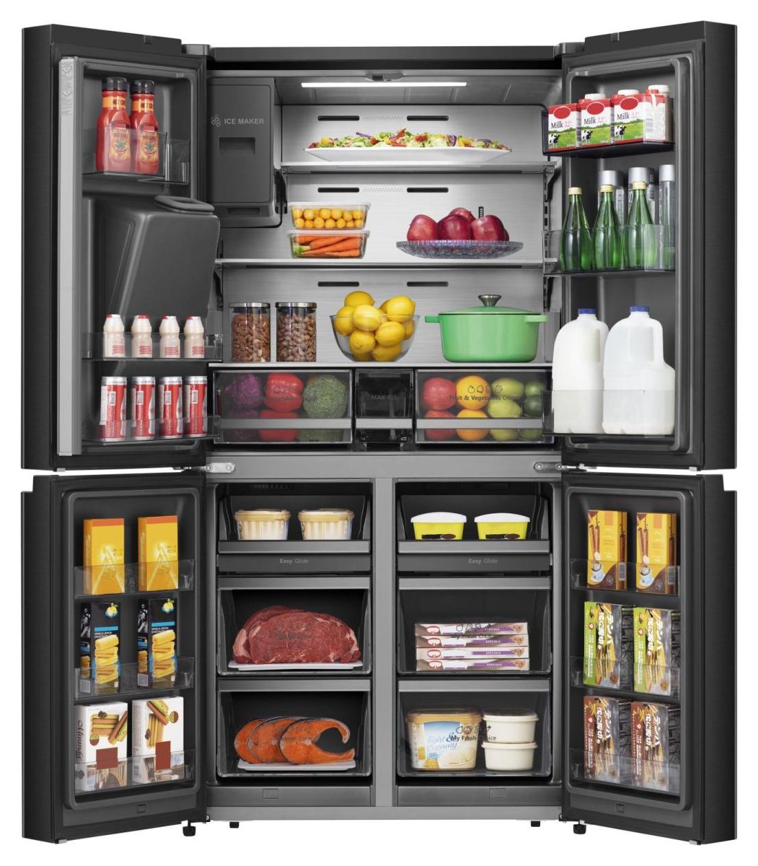 RQ760N4SBFE Side-by-Side Kühl-/ Gefrierkombination 352 l / 188 l 352 kWh NoFrost 1785 mm x 914 mm  (Schwarz) 
