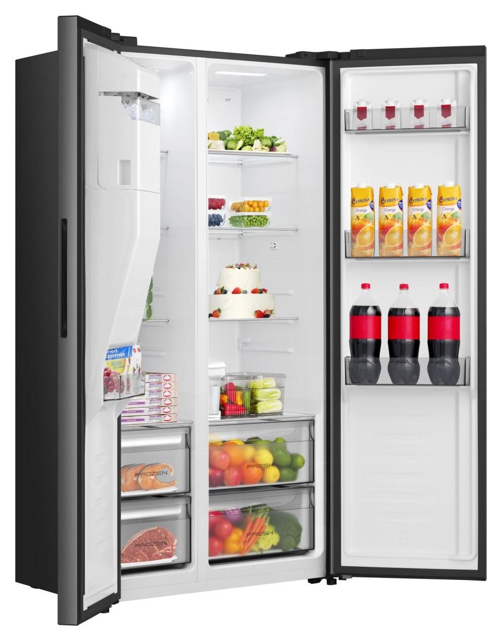 RS5P528STFE Side-by-Side Kühl-/ Gefrierkombination 347 l / 181 l 312 kWh NoFrost 1786 mm x 911 mm  (Schwarz) 