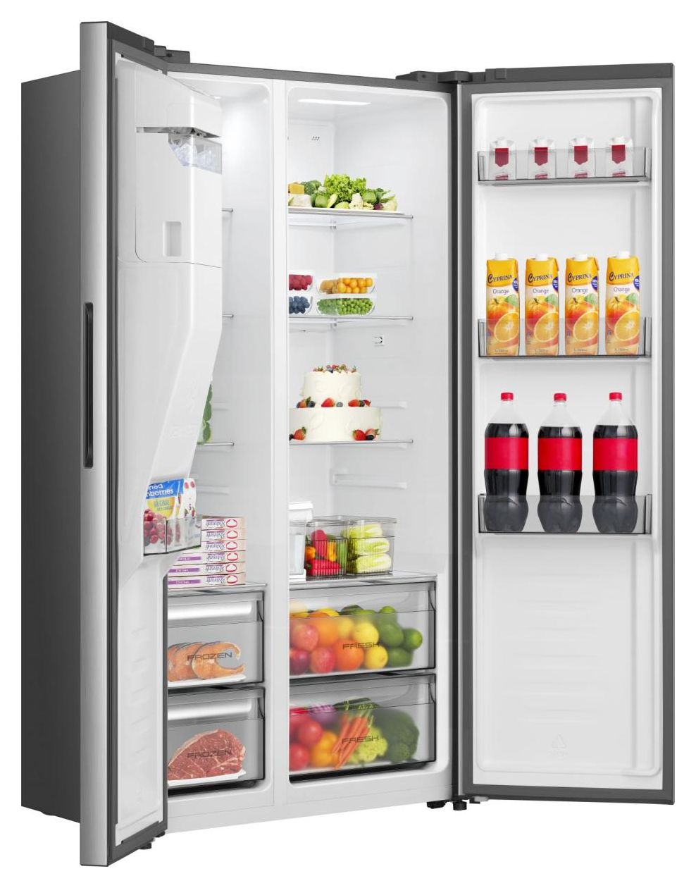 RS5P528STIE Side-by-Side Kühl-/ Gefrierkombination 347 l / 181 l 312 kWh NoFrost 1786 mm x 911 mm  (Grau, Edelstahl) 