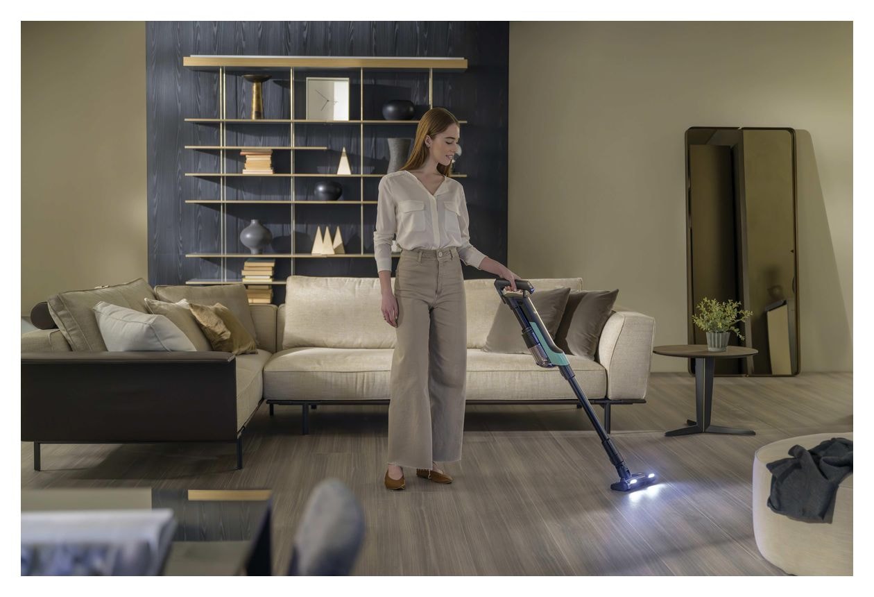 HF201P011 Handstaubsauger Beutellos bis 40 min Laufzeit 14,4 V EPA  (Blau) 