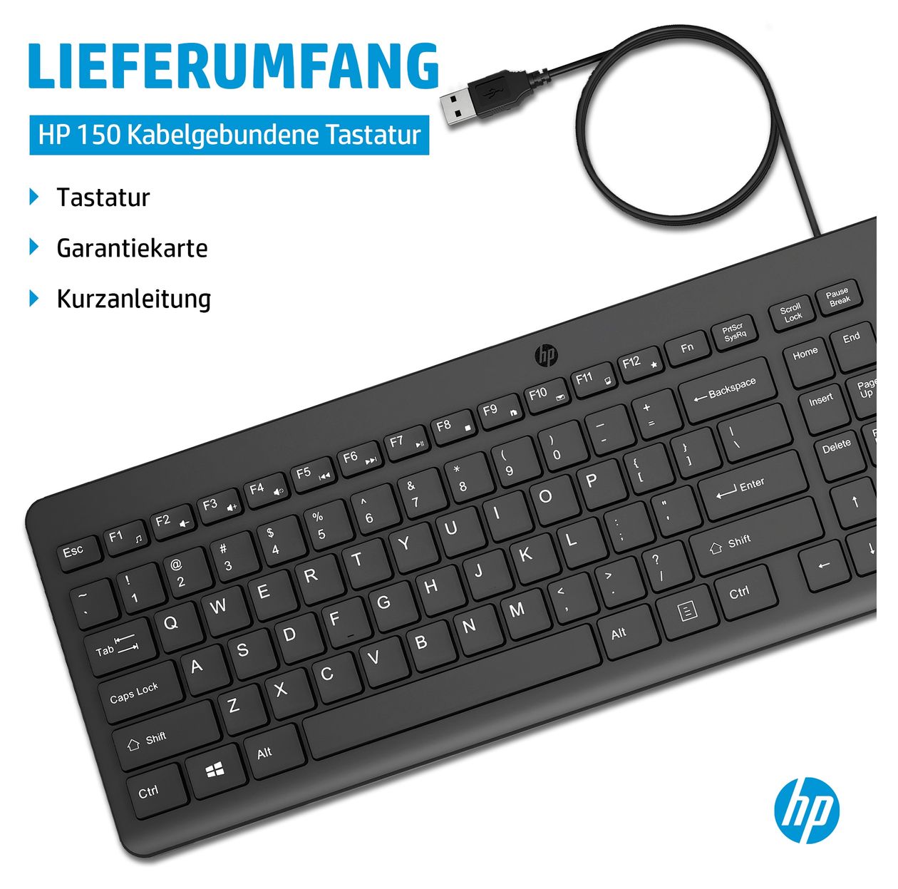 150 Universal Tastatur USB  (Schwarz) 