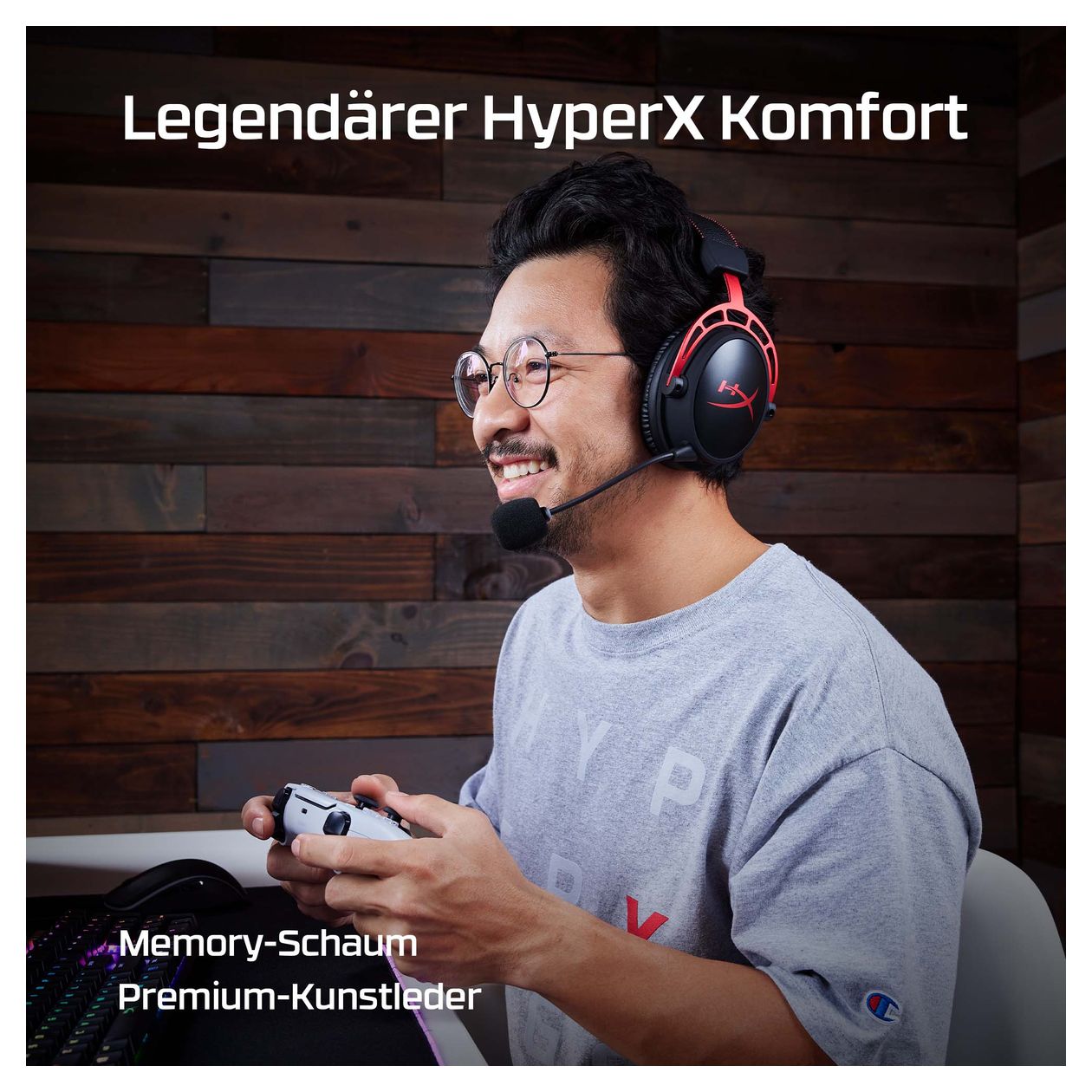 Cloud Alpha Over-Ear Gaming Kopfhörer kabelgebunden  (Schwarz/Rot) 