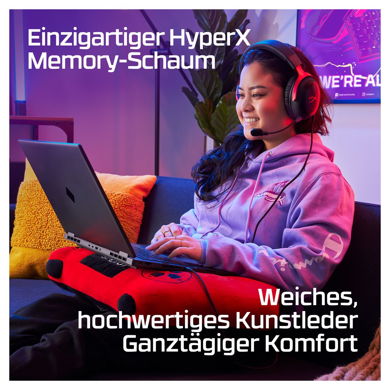 Cloud III Gaming Over-Ear Gaming Kopfhörer kabelgebunden USB Typ-C  (Schwarz/Rot) 