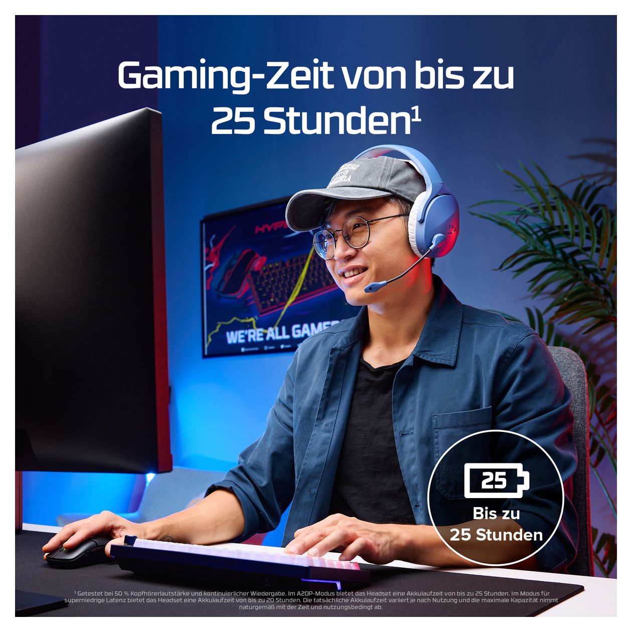 Cloud Jet Wireless Gaming-Headset Over Ear Bluetooth Kopfhörer kabellos USB Typ-A  (Schwarz) 