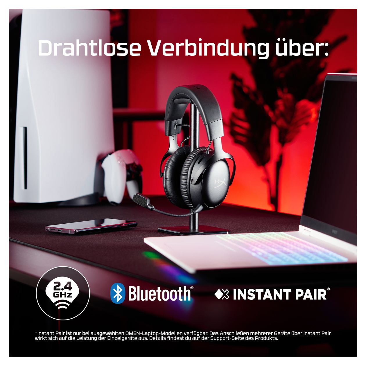 HyperX Cloud III IDS-Basismodell – Gaming-Headset (schwarz/rot) 
