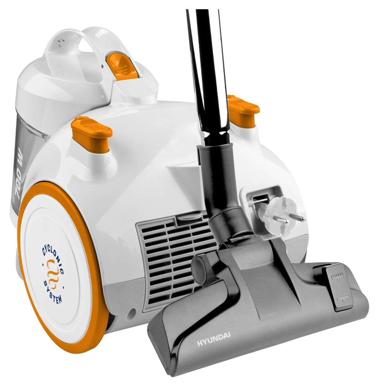 VC009 Bodenstaubsauger Beutellos 700 W HEPA  (Weiß, Orange) 
