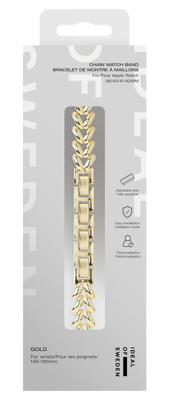 Delicate Chain Watch Band Armband 10 mm Apple Watch 38/40/41/42 (Series10)  (Gold) 