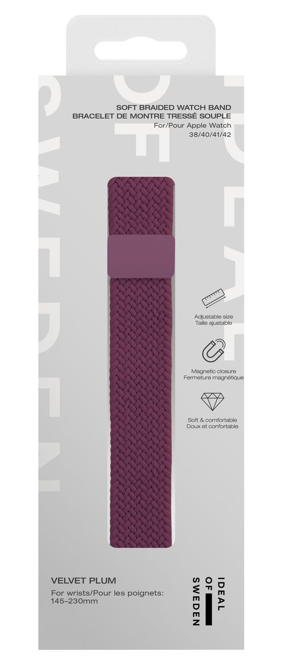 Soft Braid Watch Band Armband 22 mm Apple Watch 38/40/41/42 (Series10)  (Violett) 