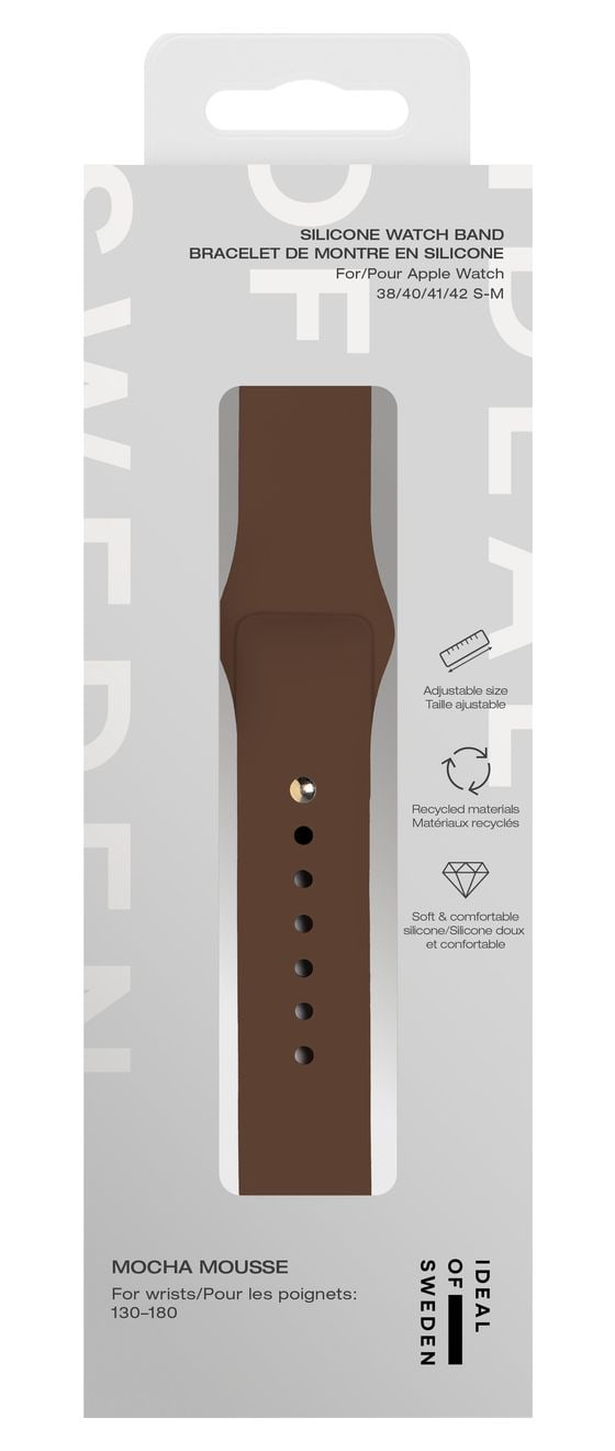 IDSWB-3842-SM-562 Silicone Watch Band Armband 20 mm Apple Watch 38/40/41/42 (Series10) - S/M  (Braun) 
