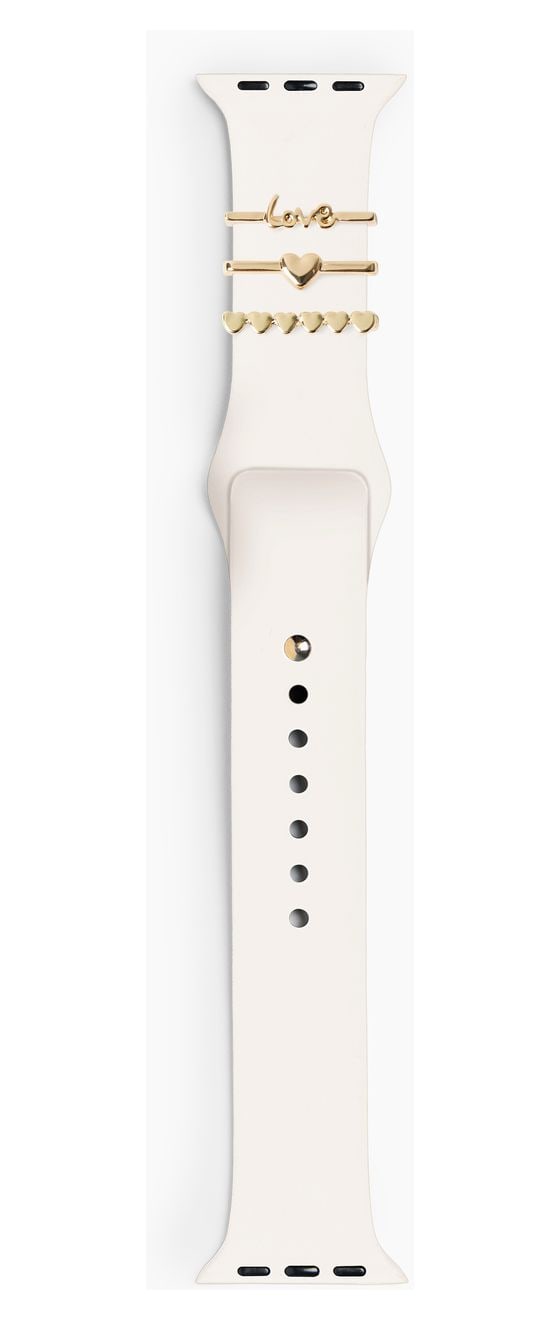Silicone Watch Band Armband S/M 20 mm Apple Watch 38/40/41/42 (Series10)  (Weiß) 