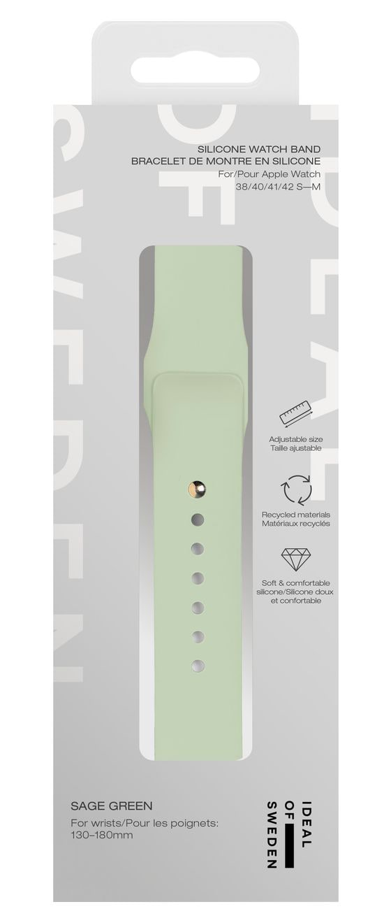 Silicone Watch Band Armband S/M 20 mm Apple Watch 38/40/41/42 (Series10)  (Grün) 