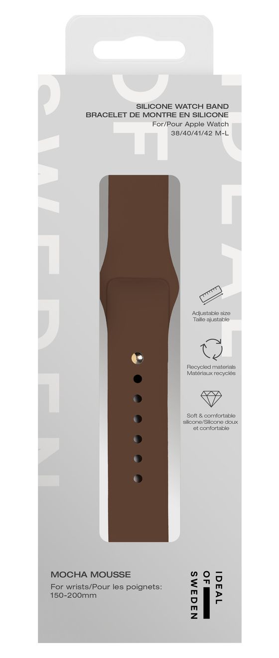 Silicone Watch Band Armband 20 mm Apple Watch 38/40/41/42 (Series10) - M/L  (Braun) 