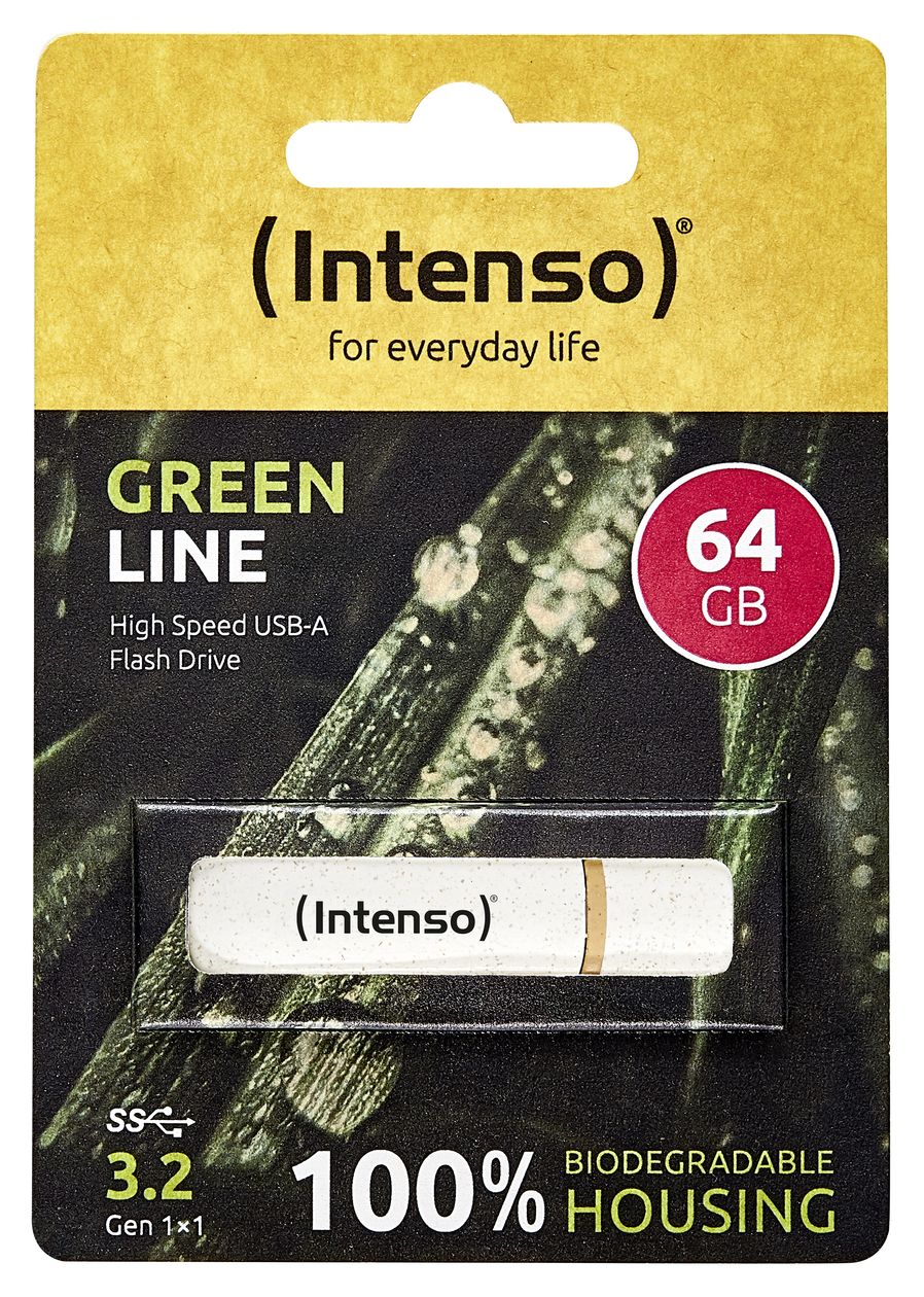 Green Line USB Typ-A Stick 64 GB  (Beige, Braun) 