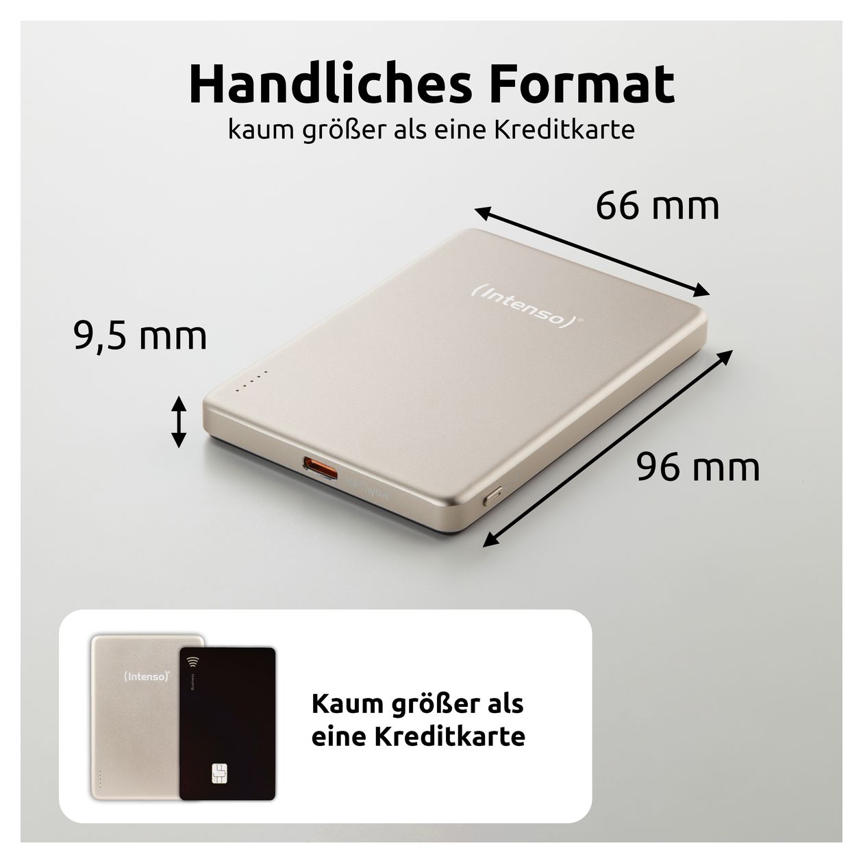 MW 5000 mAh Powerbank USB Typ-C Kabelloses Laden  (Champagner) 