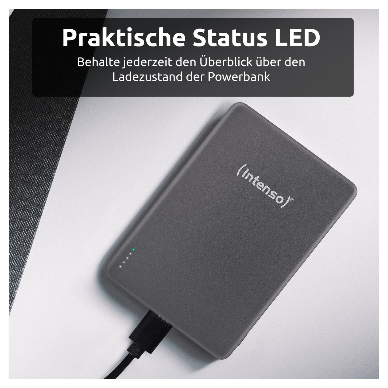 MW 5000 mAh Powerbank USB Typ-C Kabelloses Laden  (Grau) 